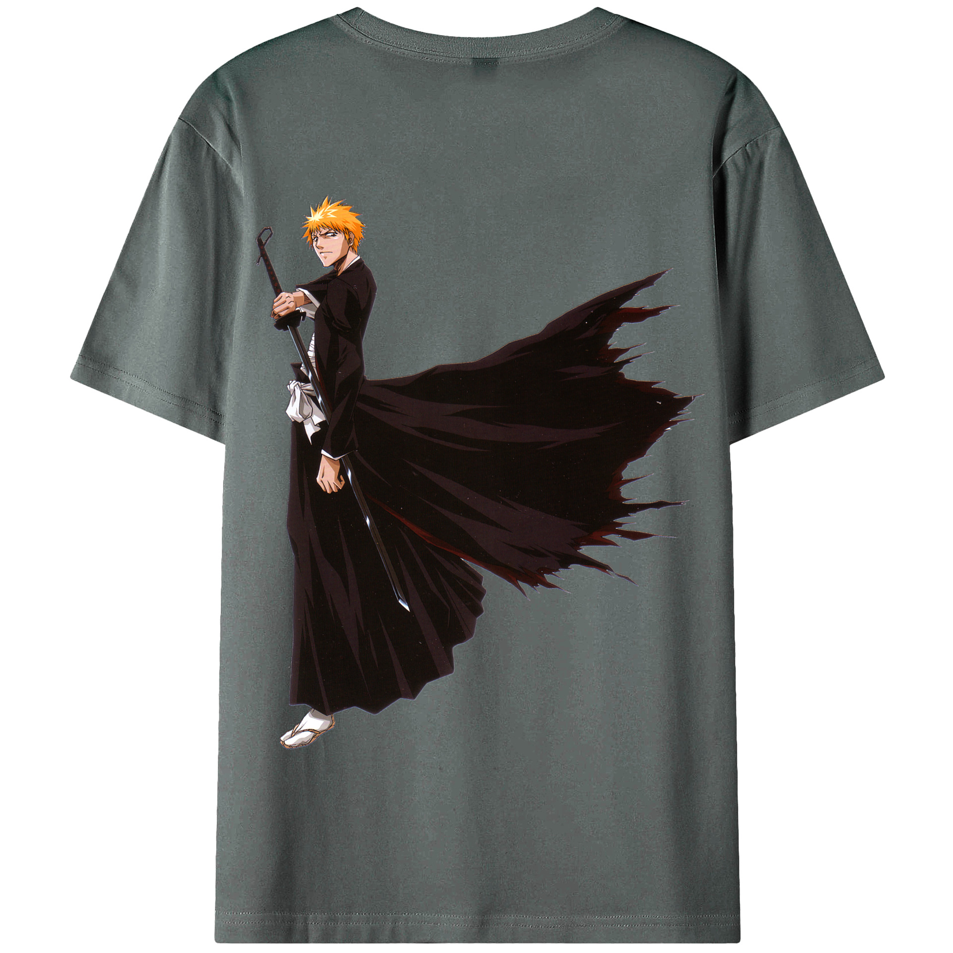 （画像用） ブリーチ 黒崎一護（くろさき いちご）BLEACH Kurosaki Ichigo 綿100％半袖Tシャツ（背面プリント）